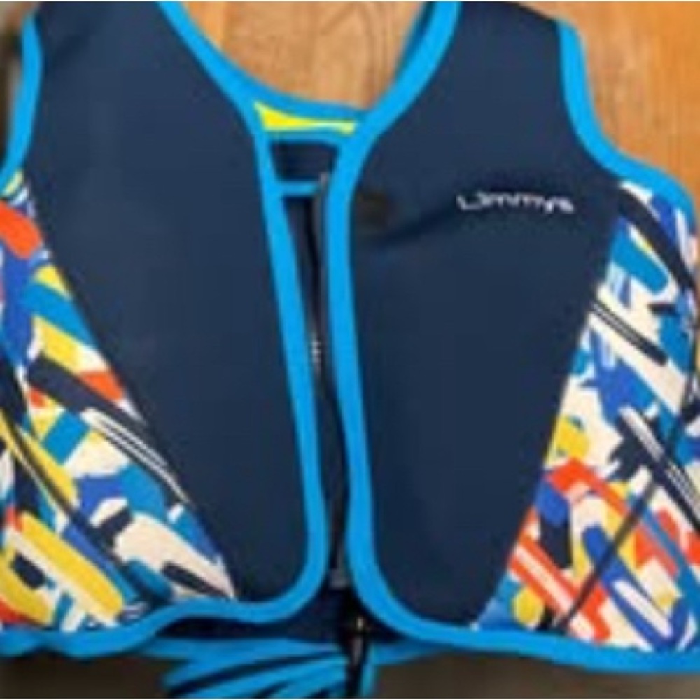 Kids' Blue and Multicolor Swim Vest